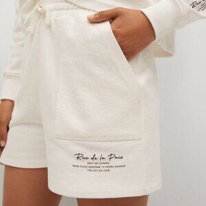 MANGO Cotton shorts with message XS